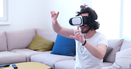 Image showing man using VR-headset glasses of virtual reality