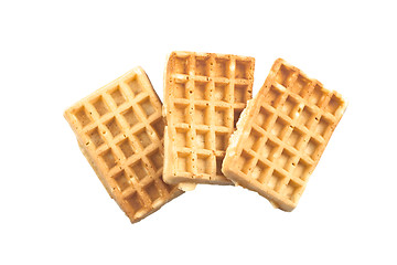 Image showing Belgium waffers isolated on white background. 