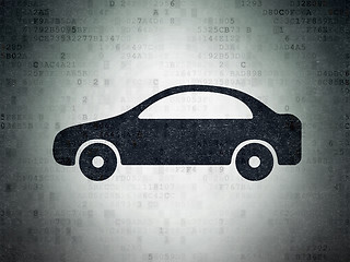 Image showing Tourism concept: Car on Digital Data Paper background