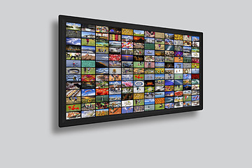 Image showing LCD TV panels as Video wall with colorful images