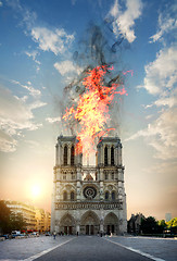 Image showing Fire in the Notre Dame