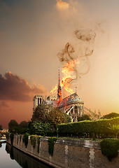 Image showing Fire in Notre Dame