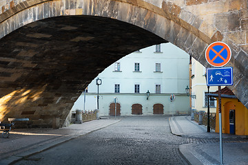 Image showing Street under the bridge