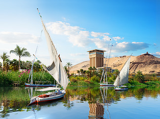 Image showing Sailboat in Aswan