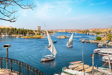 Image showing Aswan and boats