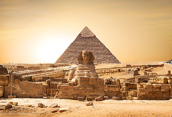 Image showing Sphinx and pyramid