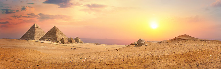 Image showing Panorama of pyramids