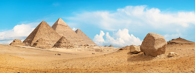 Image showing Pyramids of Giza panorama