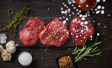 Image showing fresh raw beaf steak meat