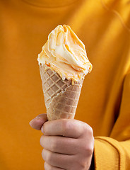 Image showing ice cream in waffle cone