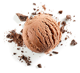 Image showing chocolate ice cream ball