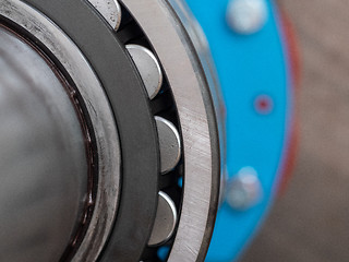 Image showing Detail of stainless steel roller bearing