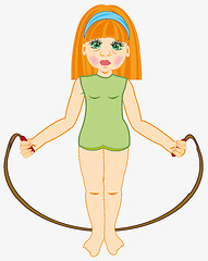Image showing Girl teenager with jump rope in hand