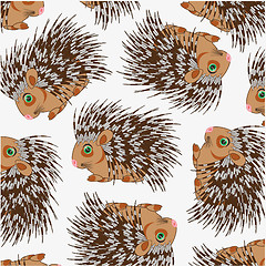 Image showing Wildlife porcupine decorative pattern on white background