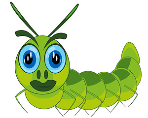 Image showing Vector illustration of the maggot of the caterpillar cartoon