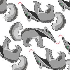 Image showing Vector illustration of the decorative pattern animal anteater