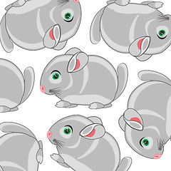 Image showing Vector illustration of the cartoon mammal chinchillas decorative pattern