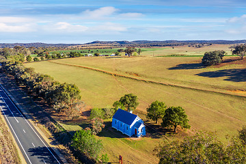 Image showing Little Blue Church in rural Australia