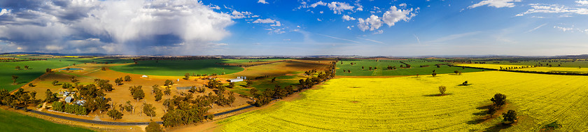 Image showing Panoramic rural fields for miles and miles