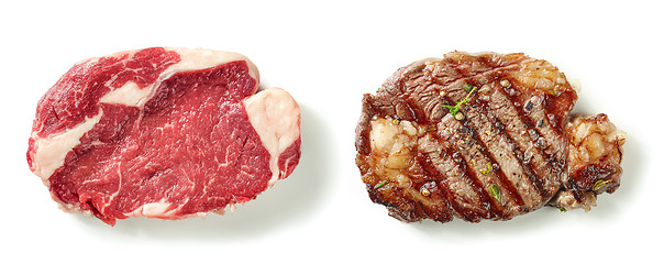 Image showing grilled steak on white background