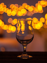 Image showing Empty glass on bar table