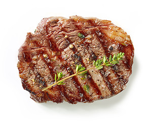 Image showing grilled steak on white background