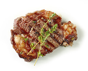 Image showing grilled steak on white background