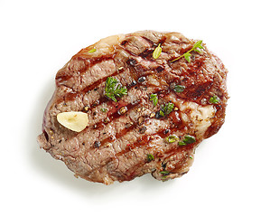 Image showing grilled steak on white background