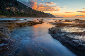 Image showing Morning at Coalcliff seaside coastal town