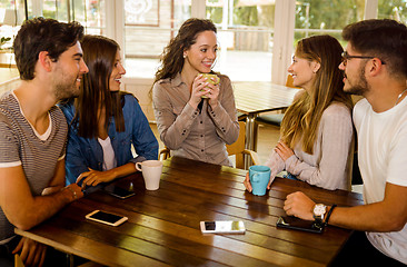 Image showing Friends at the cafe 