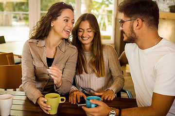 Image showing Friends at the cafe 