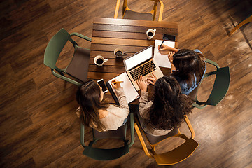 Image showing Female friends worried with final exams