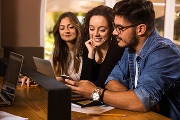 Image showing Group of students working together