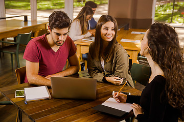 Image showing Friends studying together 