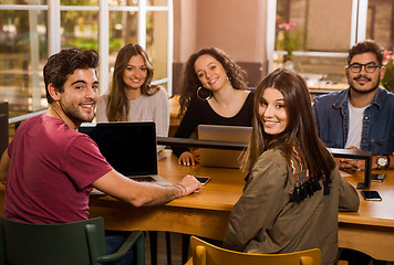 Image showing Group of students working together