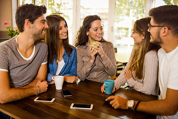 Image showing Friends at the cafe 