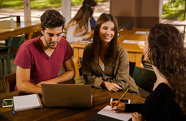 Image showing Friends studying together 