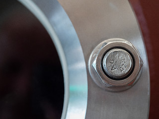 Image showing Stainless steel nut and bolt