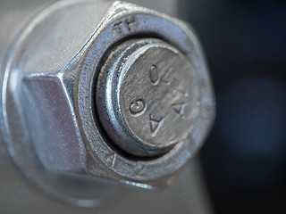 Image showing Stainless steel nut and bolt
