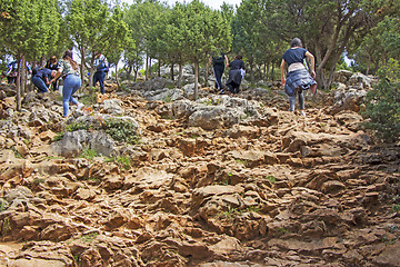 Image showing Apparition hill Podbrdo overlooking the village of Medjugorje in