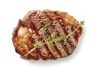 Image showing grilled steak on white background