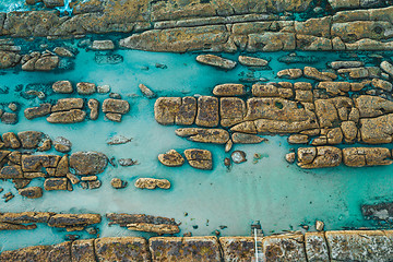 Image showing Australias rocky coast and natural swimming pools