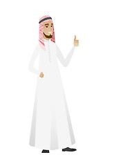 Image showing Young muslim businessman giving thumb up.