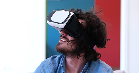 Image showing man using VR-headset glasses of virtual reality