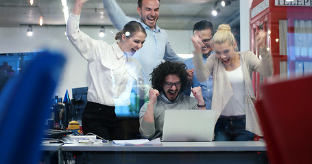 Image showing Startup Business Team At A Meeting at modern office building