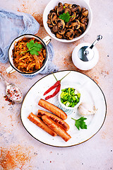 Image showing sausages with cabbage