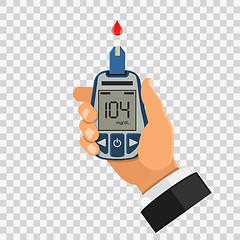 Image showing blood glucose meter in hand