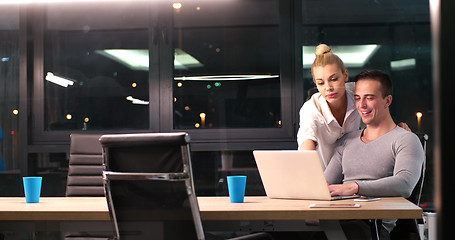 Image showing young designers in the night office