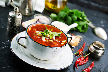 Image showing Traditional Ukrainian Russian borscht 