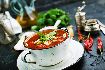 Image showing Traditional Ukrainian Russian borscht 